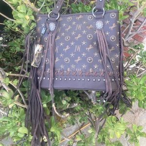 ‼️SOLD‼️Montana West Signature Monogram Logo, Double strap tote bag